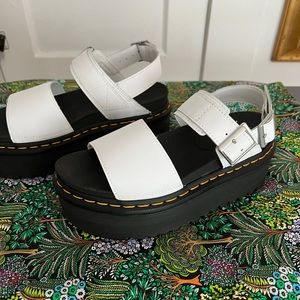 Dr. Martin White Voss Quad Platform Sandals